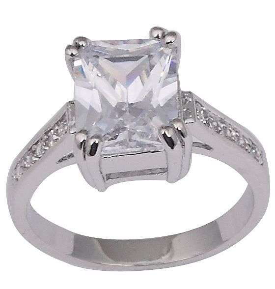 Crazy Ring Sale NOW ON!! * 10K White Gold Sapphire Engagement Ring Size 9 / R *