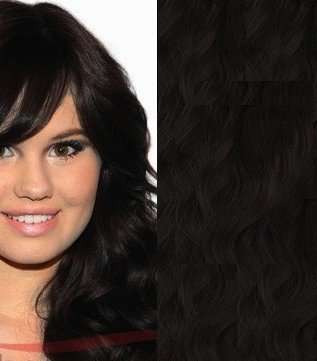 Hot!! 5 Clips on Wavy Hair Extension Darkest Brown #2