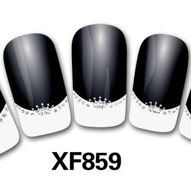 3D Nail Tip Glitter Nail Art Stickers Sheet XF859