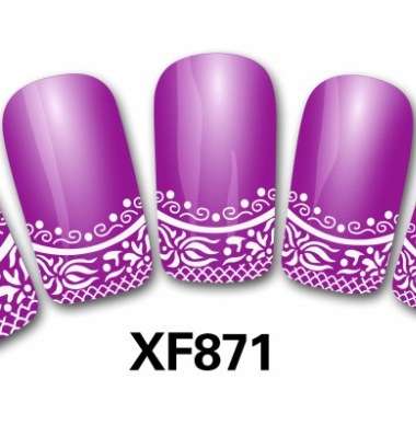3D Nail Tip Glitter Nail Art Stickers Sheet XF871
