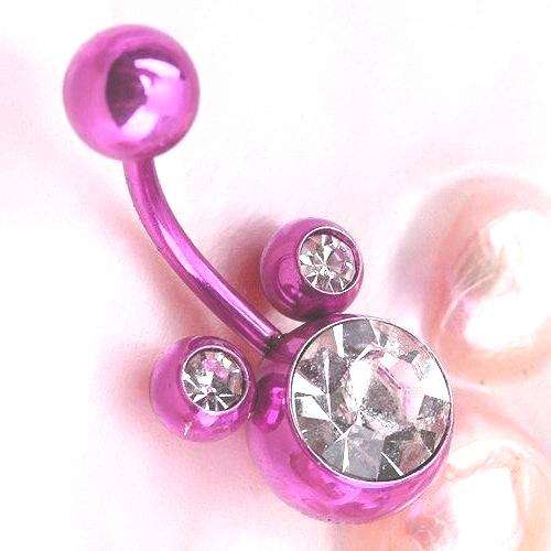 * Pink Mickey Crystal Belly Navel Ring Body Jewelry Piercing *