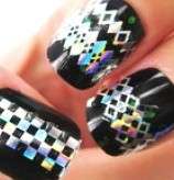 Silver Nail Art Water Decal Jewel Stickers Sheet 016