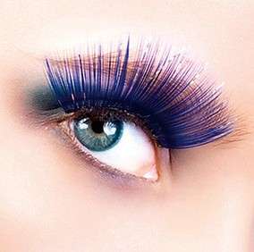 Big Blue Reusable Party Eyelashes Extensions with glue K27