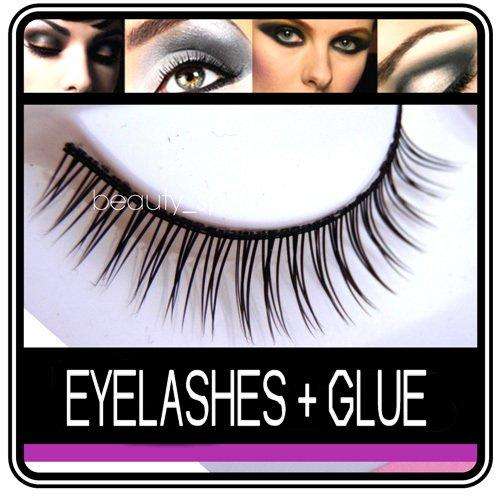 Pair Full eyelashes extensions with glue 26