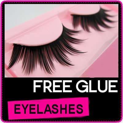 Pair Full eyelashes extensions with glue 60
