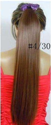 Hot!! Clip on Straight Ponytail Hair Extension Medium Brown #2/30
