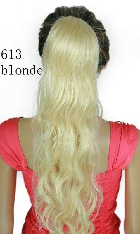 Hot!! Claw Clip on Straight Ponytail Hair Extension Blonde #613