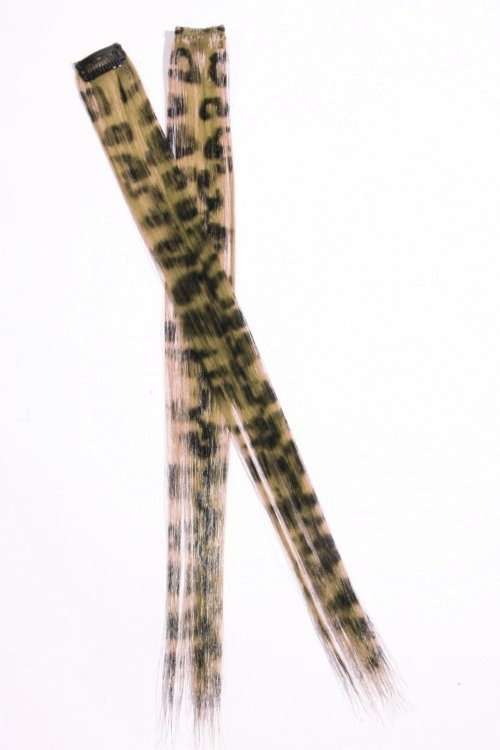 1pcs Clip in Leopard Synthetic Hair Extensions Blonde
