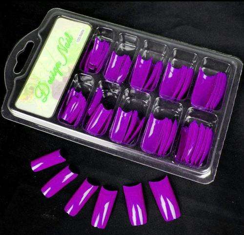 100x Lillac Nails Salon Gel Acrylic French Tips in Case