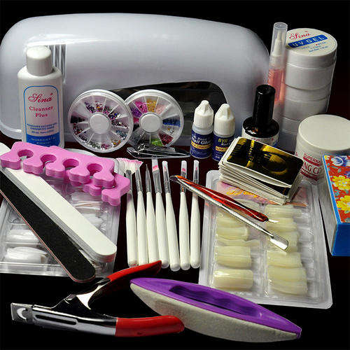 complet uv gel nail acrylic kit set lamp