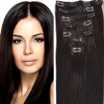 7PCS Set Straight Clip on Hair Extensions  #2 Darkest Brown
