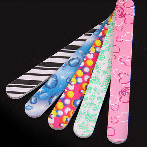 Acrylic Nail Tips Sanding Nail File Assorted Colors Fine Both Sides
