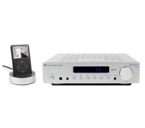 Cambridge Audio Sonata AR 30 Compact Stereo Receiver with iPod Dock, Silver