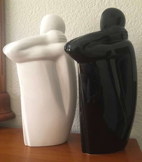 FOR RosFor5630 - Large Black & White Modern Ceramic Ornaments
