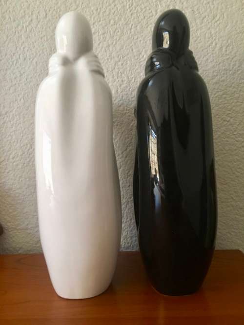 FOR RosFor5630 - Large Black & White Modern Ceramic Ornaments