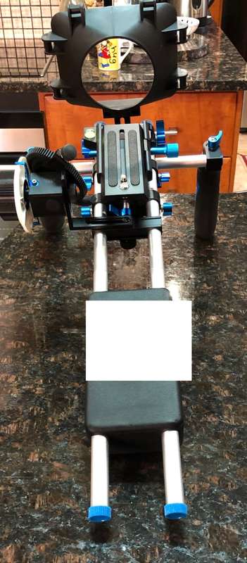Shoulder rig for DSLR cameras.