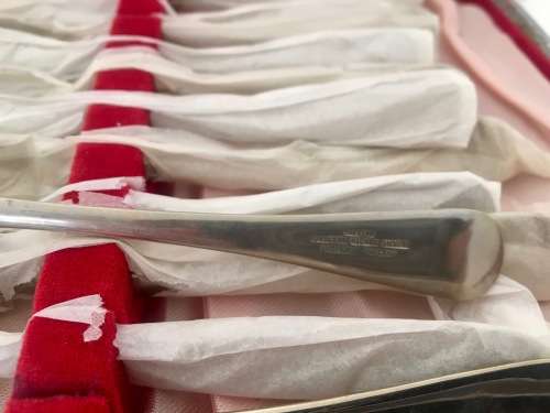 Vintage Boxed Sipelia Rustless Nickel Silver Fish Forks & Knives - Set of 6