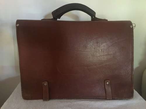 Vintage Leather School Case - Approx. 40 Years or Older & Still Going Strong!