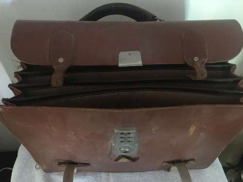 Vintage Leather School Case - Approx. 40 Years or Older & Still Going Strong!