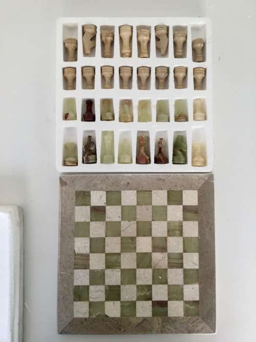 Beautiful Marble and Onyx Chess Set