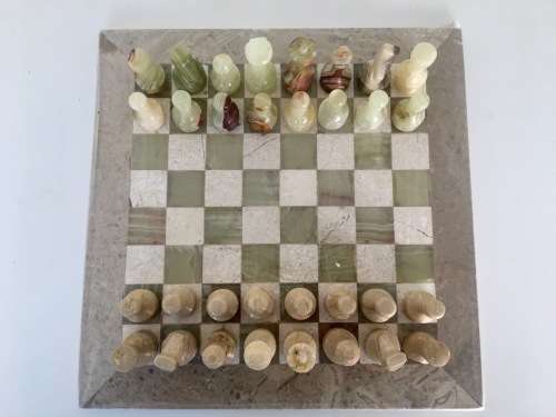 Beautiful Marble and Onyx Chess Set