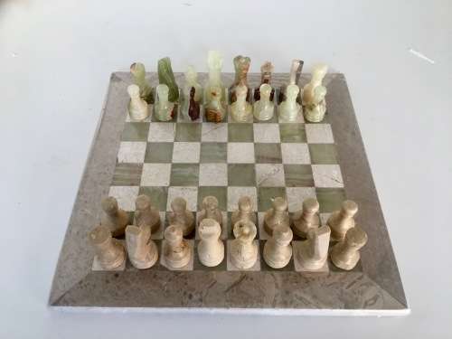 Beautiful Marble and Onyx Chess Set