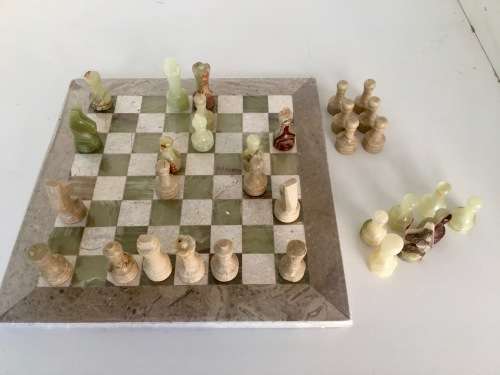 Beautiful Marble and Onyx Chess Set
