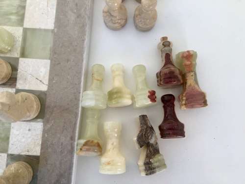 Beautiful Marble and Onyx Chess Set