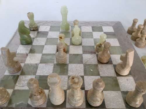 Beautiful Marble and Onyx Chess Set