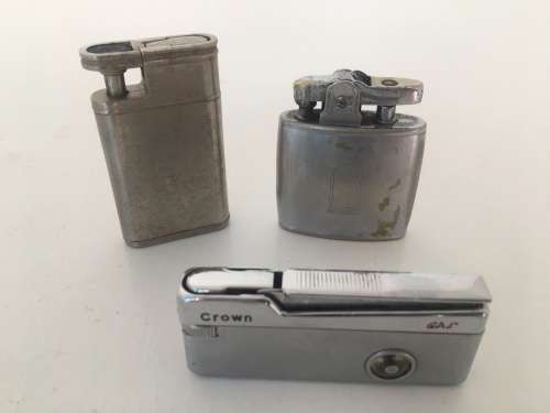 Lot Vintage Lighters - Ronson, Crown Cat's-eye & Unknown