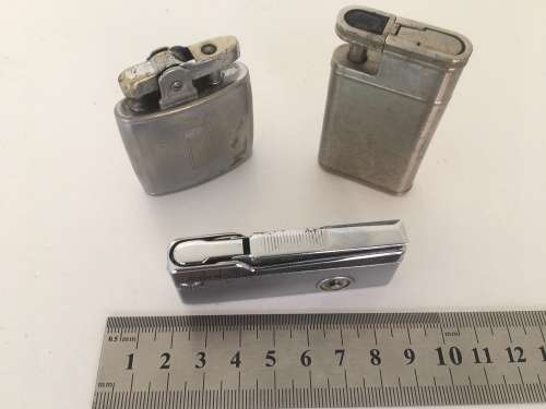 Lot Vintage Lighters - Ronson, Crown Cat's-eye & Unknown