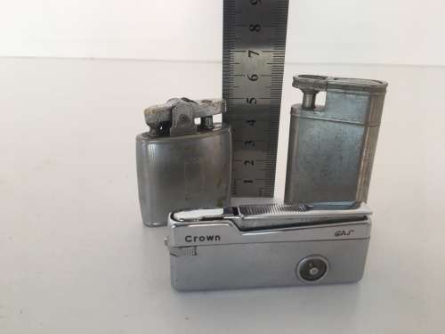 Lot Vintage Lighters - Ronson, Crown Cat's-eye & Unknown