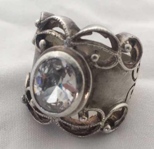 Stunning Large Sterling Silver Ladies Ring - One of a Kind - 15g