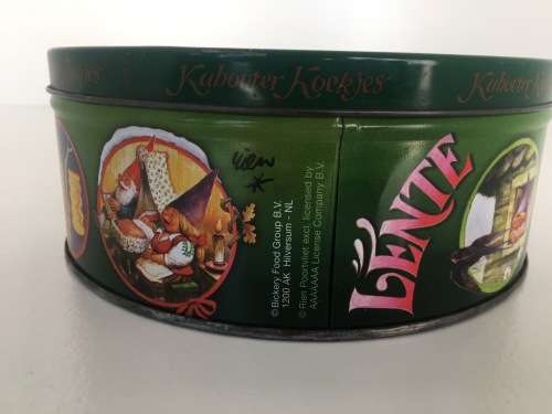 Vintage Collectible Kabouter Seizoenen Koekjes Tin
