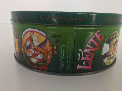 Vintage Collectible Kabouter Seizoenen Koekjes Tin