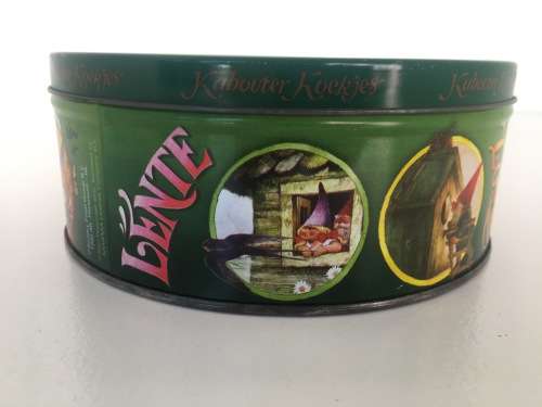 Vintage Collectible Kabouter Seizoenen Koekjes Tin