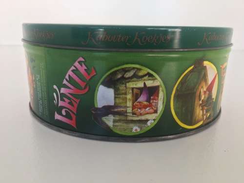 Vintage Collectible Kabouter Seizoenen Koekjes Tin