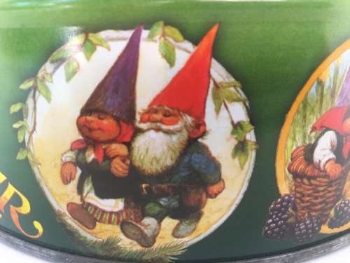Vintage Collectible Kabouter Seizoenen Koekjes Tin