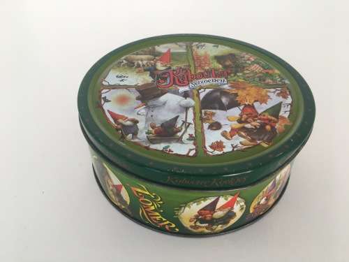 Vintage Collectible Kabouter Seizoenen Koekjes Tin