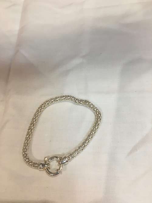 ON SALE!!! Sterling Silver `Woven` Italian Bracelet with Signoretti Clasp