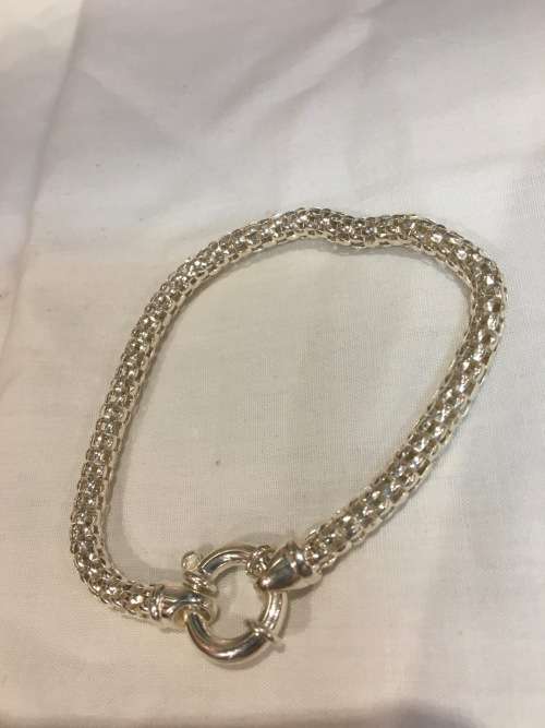 ON SALE!!! Sterling Silver `Woven` Italian Bracelet with Signoretti Clasp