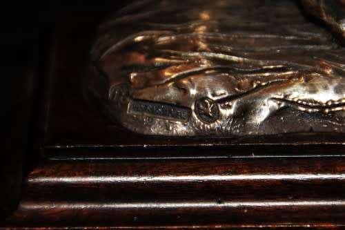 ON SALE - Afrisilver Sterling Silver Wax Filled Afrisilver Buffalo on Wooden Base - Value R 4 300