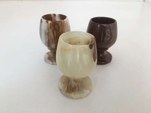 Set of 3 Stunning Onyx Shot Glasses