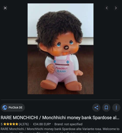 Vintage Collectible Monchhichi Money Box / Bank