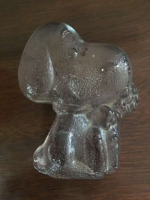 Vintage Snoopy Glass Paper Weight