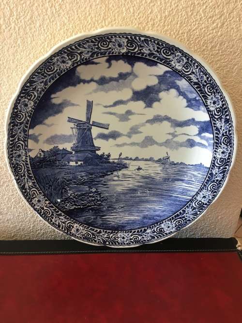 Lovely Large Vintage Delft Boch Charger