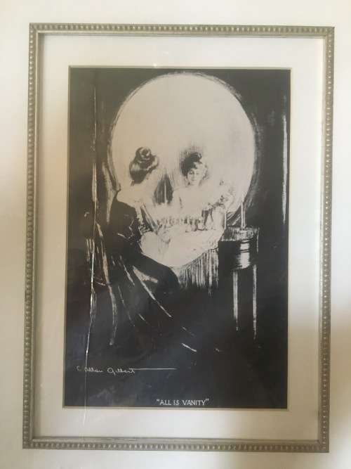 Vintage Framed All is Vanity - Charles Allan Gilbert Print