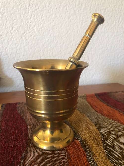 Lovely Solid Brass Mortar and Pestle