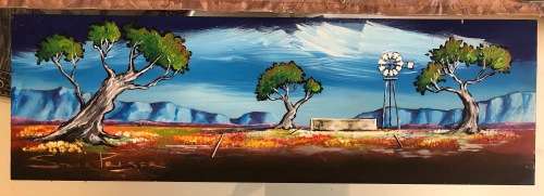 Original Stella Pelser Art - `Boland - Windpomp tussen die Blomme!`