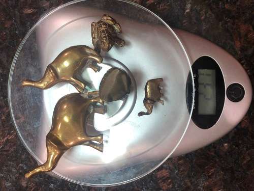 Absolutely Gorgeous Brass Ornaments - Elephant Trio, Owl and Frog